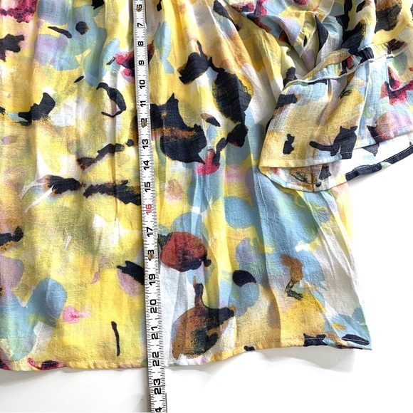 Zac & Rachel Yellow Lemon Drop Top Ruffle Sleeves Flowy Fit Size XL NWT - Picture 4 of 11